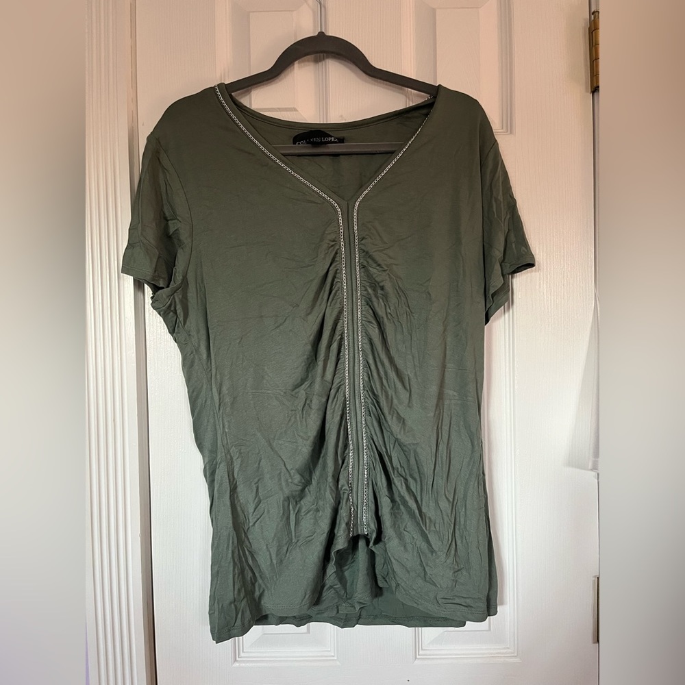 Olive Green Blouse with embellishment